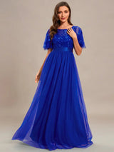 Elegant Evening Dresses Sequin Print Maxi Long with