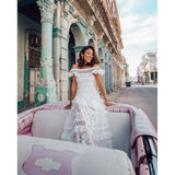 Elegant OneShoulder Solid Ruffle Long Evening Dress Summer