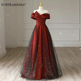 Elegant Sexy Boat Neck Evening Prom Dresses