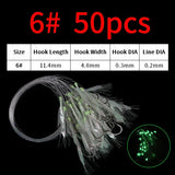 Elllv 50pcs 6# -28# Pre Tied Flash Fish