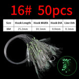 Elllv 50pcs 6# -28# Pre Tied Flash Fish