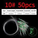 Elllv 50pcs 6# -28# Pre Tied Flash Fish