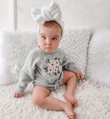 Embroidery Floral Baby Girls Sweater Romper Newborn Long