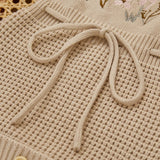 Embroidery Floral Baby Girls Sweater Romper Newborn Long