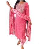 Embroidery Salwar Kameez Diwali Women Suit Pink Rayon