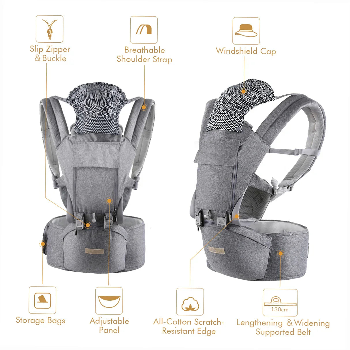 Ergonomic Baby Carrier Wrap Newborn to Toddler,Hip Seat