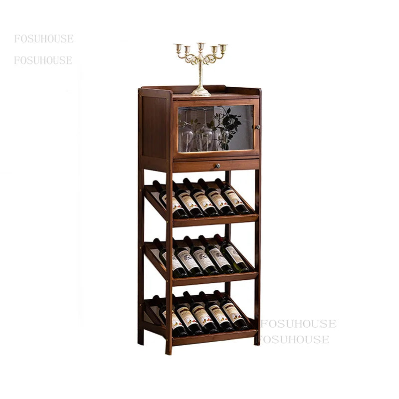 European Floor Bar Cabinet Wine Rack Hotel Restaurant