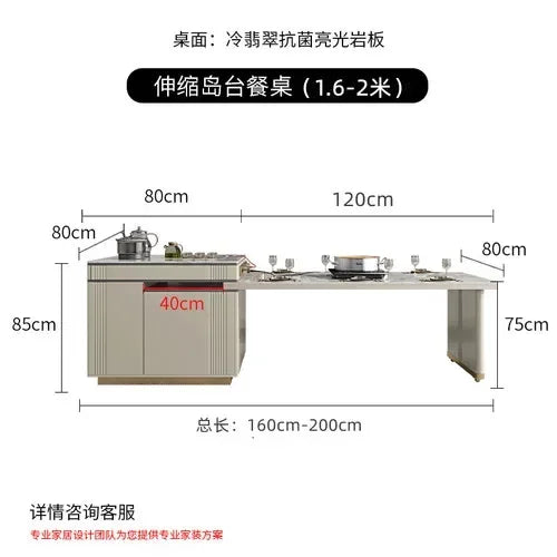 Extendable Modern Dining Table Nordic Luxury Tea Groceries