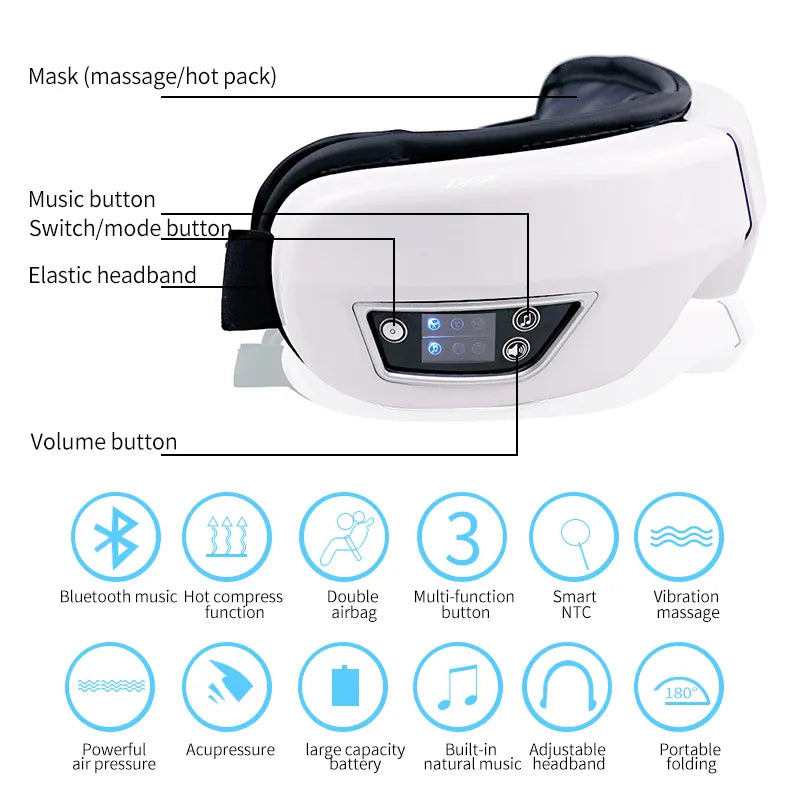 Eye Massager With Heat Smart Airbag Vibration Eye