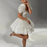 FDHAOLU Short Evening Dress Sweetheart ALine Mini Wedding