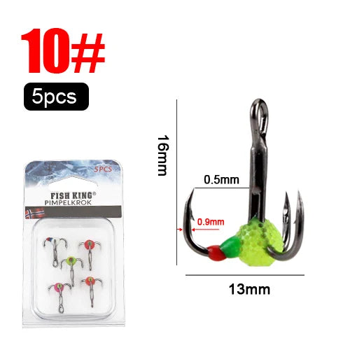 FISH KING 5pcs/pack High Carbon Steel Winter ice