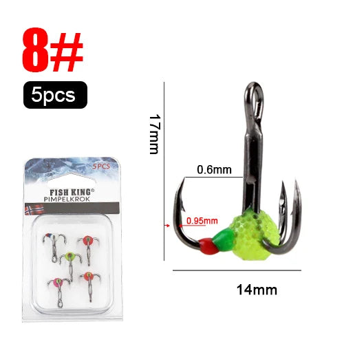 FISH KING 5pcs/pack High Carbon Steel Winter ice