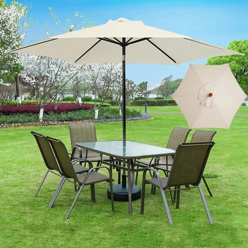 Fabric Garden Parasol Canopy Replacement Cover for 2m