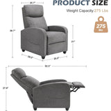 Fabric Recliner Sofa Adjustable Home Theater Seating Lounge