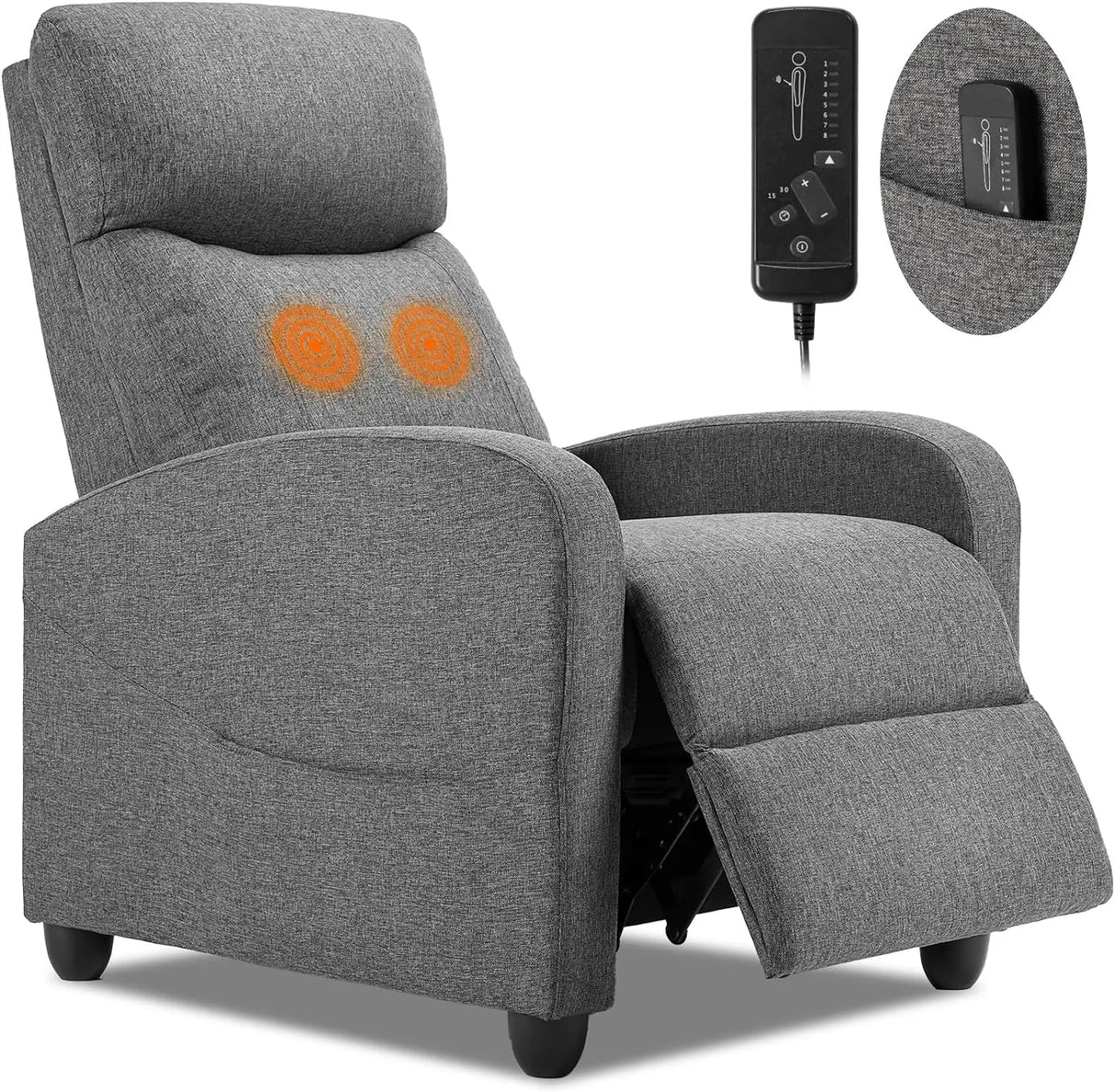 Fabric Recliner Sofa Adjustable Home Theater Seating Lounge