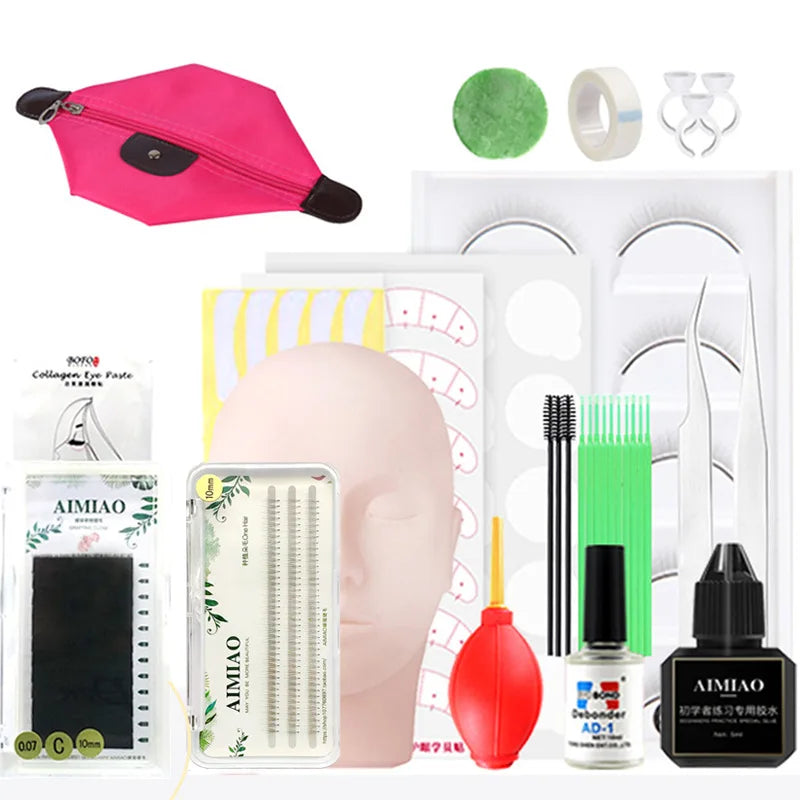 False Eyelash Extension Training Kit Practice Model Head