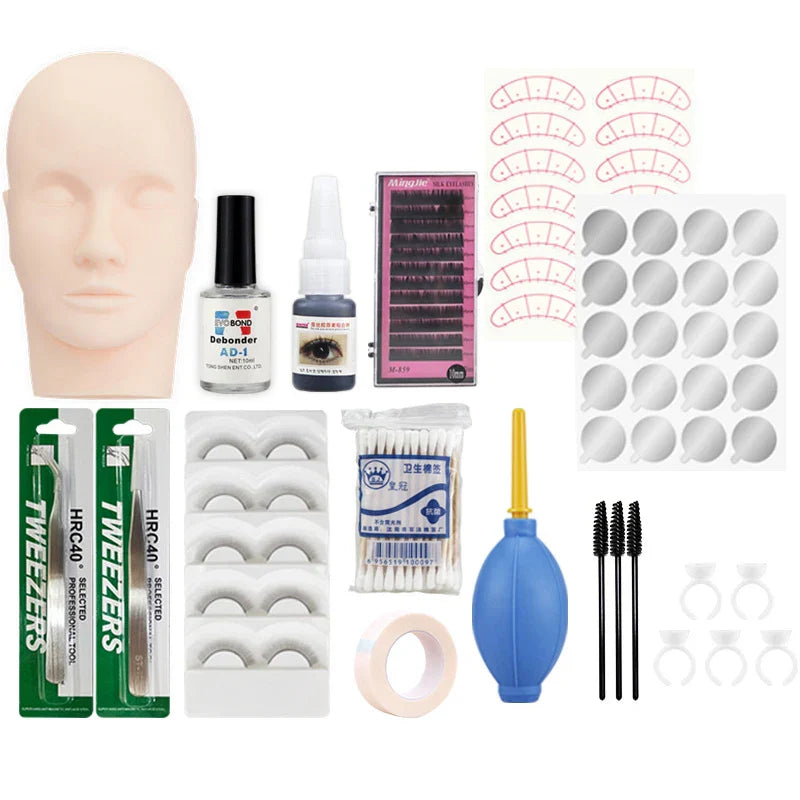 False Eyelash Extension Training Kit Practice Model Head