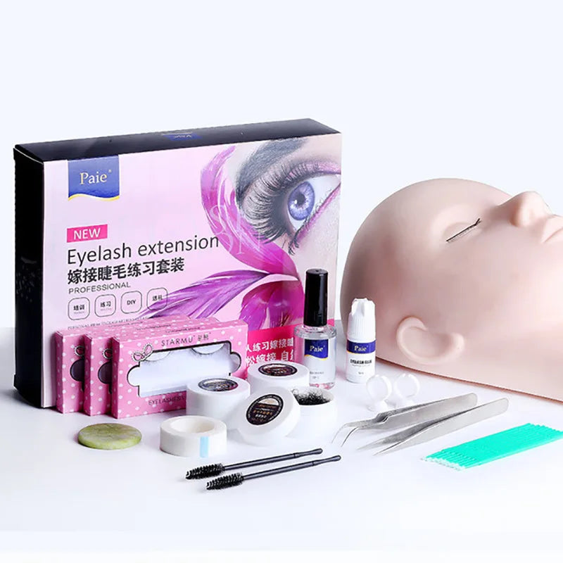 False Eyelash Extension Training Kit Practice Model Head