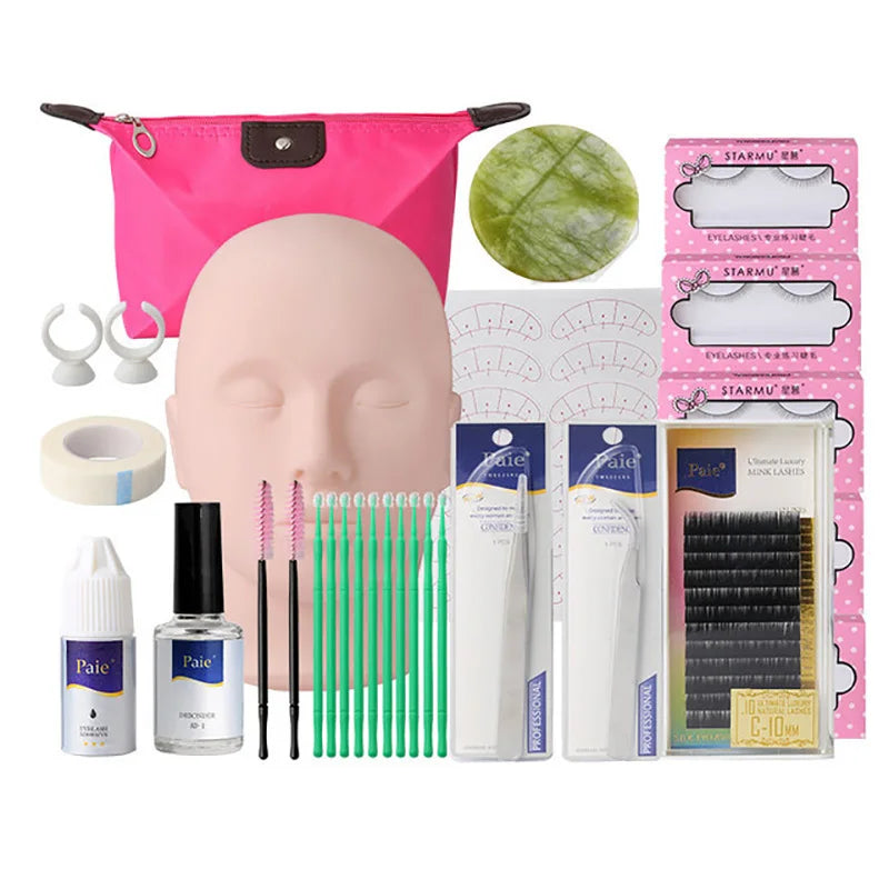 False Eyelash Extension Training Kit Practice Model Head