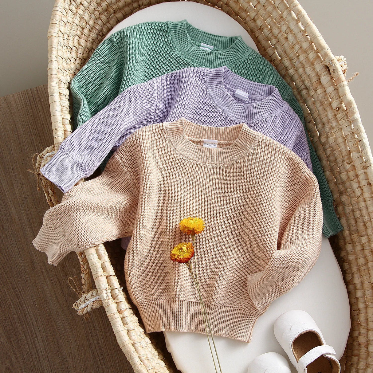 Fashion Baby Sweater Clothes Soft Knitted Loose Sweater