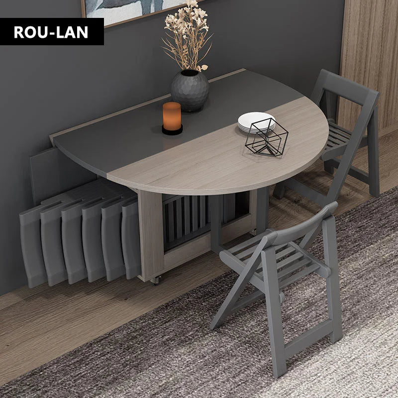 Fashion Folding Dining Table Furniture Multifunctional Round Movable