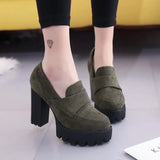 Fashion Thick Heel Ladies Boots Waterproof Platform Round