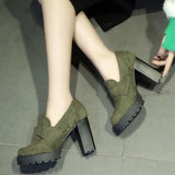 Fashion Thick Heel Ladies Boots Waterproof Platform Round