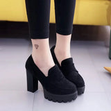 Fashion Thick Heel Ladies Boots Waterproof Platform Round