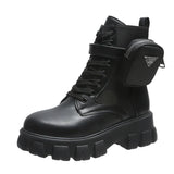 Fashion White Punk Ankle Platform Motorcycle Boots Women