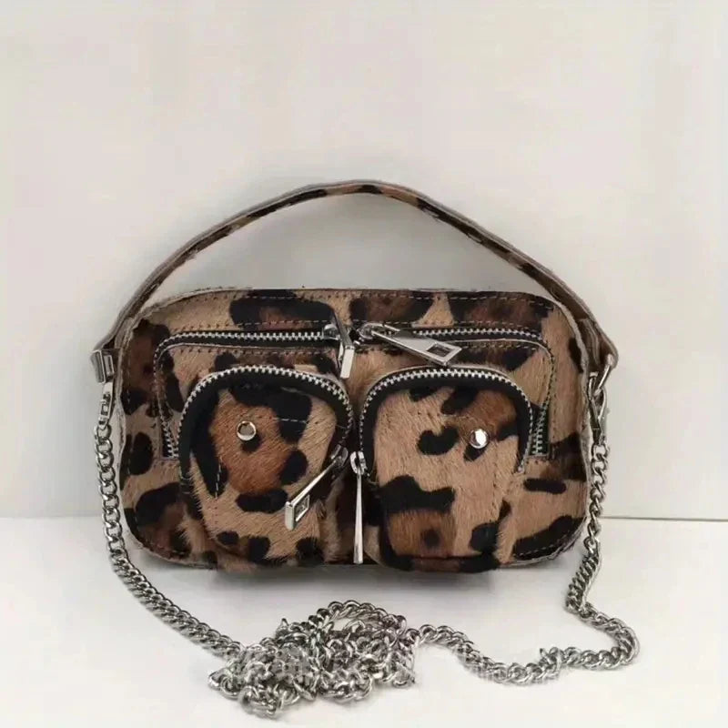 Fashion Women Handbag Leopard Leather Shoulder Bags Female