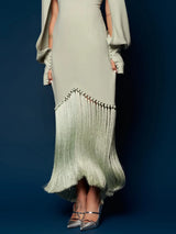 Fashionvane 2023 Prom Dresses with Tassels Mermaid Evening
