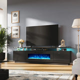 Fireplace TV Stand 70" Modern High Gloss Entertainment