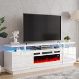 Fireplace TV Stand 70" Modern High Gloss Entertainment