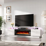 Fireplace TV Stand 70" Modern High Gloss Entertainment