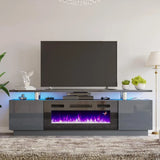 Fireplace TV Stand 70" Modern High Gloss Entertainment