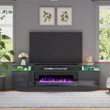 Fireplace TV Stand 70" Modern High Gloss Entertainment