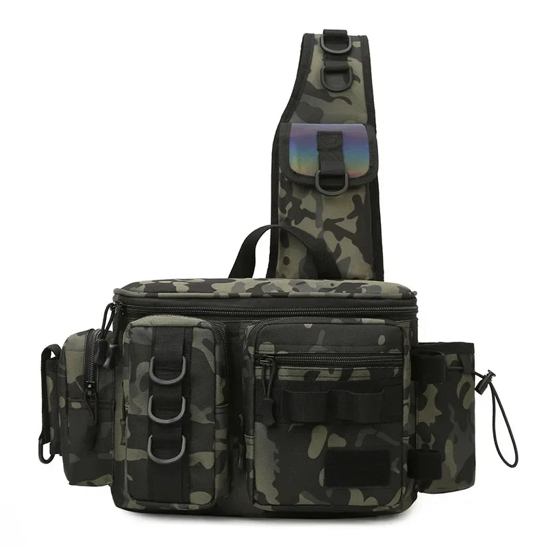 Fishing Shoulder Bag Multifunctional Fishing Waist Pack 600D