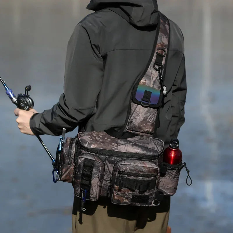 Fishing Shoulder Bag Multifunctional Fishing Waist Pack 600D