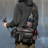 Fishing Shoulder Bag Multifunctional Fishing Waist Pack 600D