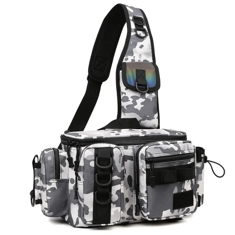 Fishing Shoulder Bag Multifunctional Fishing Waist Pack 600D