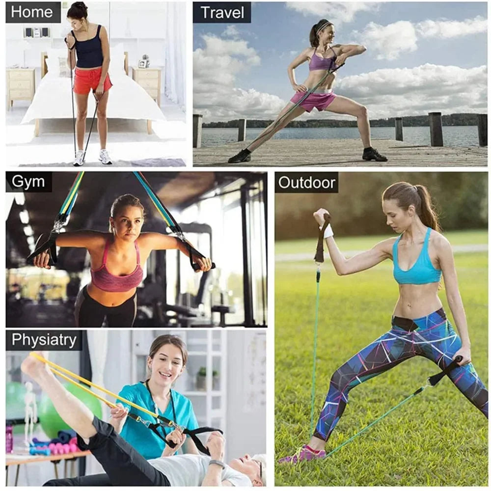 Fitness Pilates Bar Kit Resistance Bands with Ab