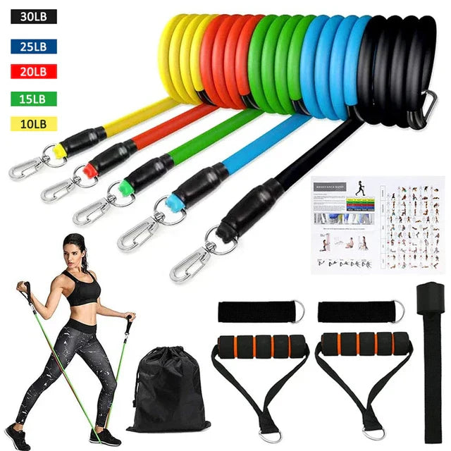 Fitness Pilates Bar Kit Resistance Bands with Ab
