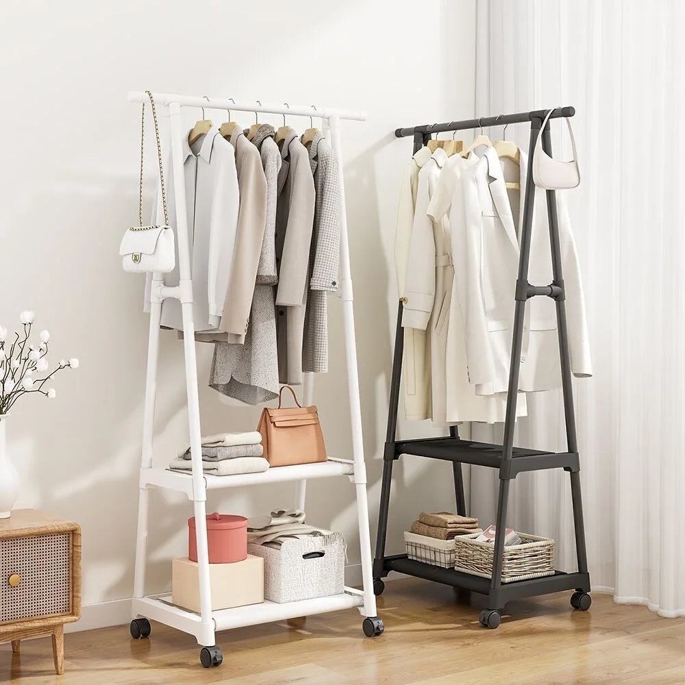 Floor Clothes Rack Standing Hangers Wooden Hanger