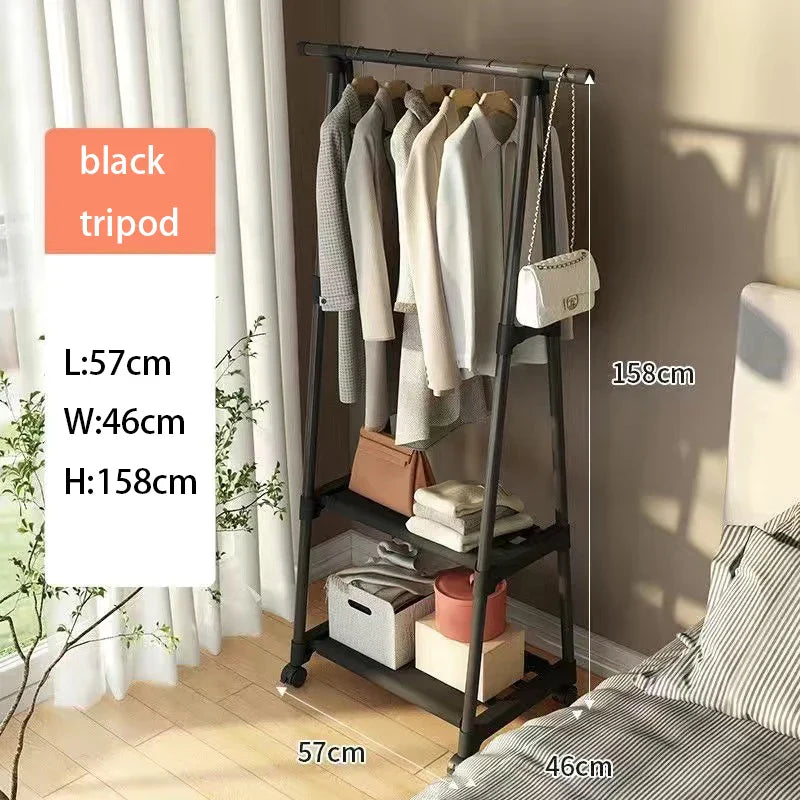 Floor Clothes Rack Standing Hangers Wooden Hanger