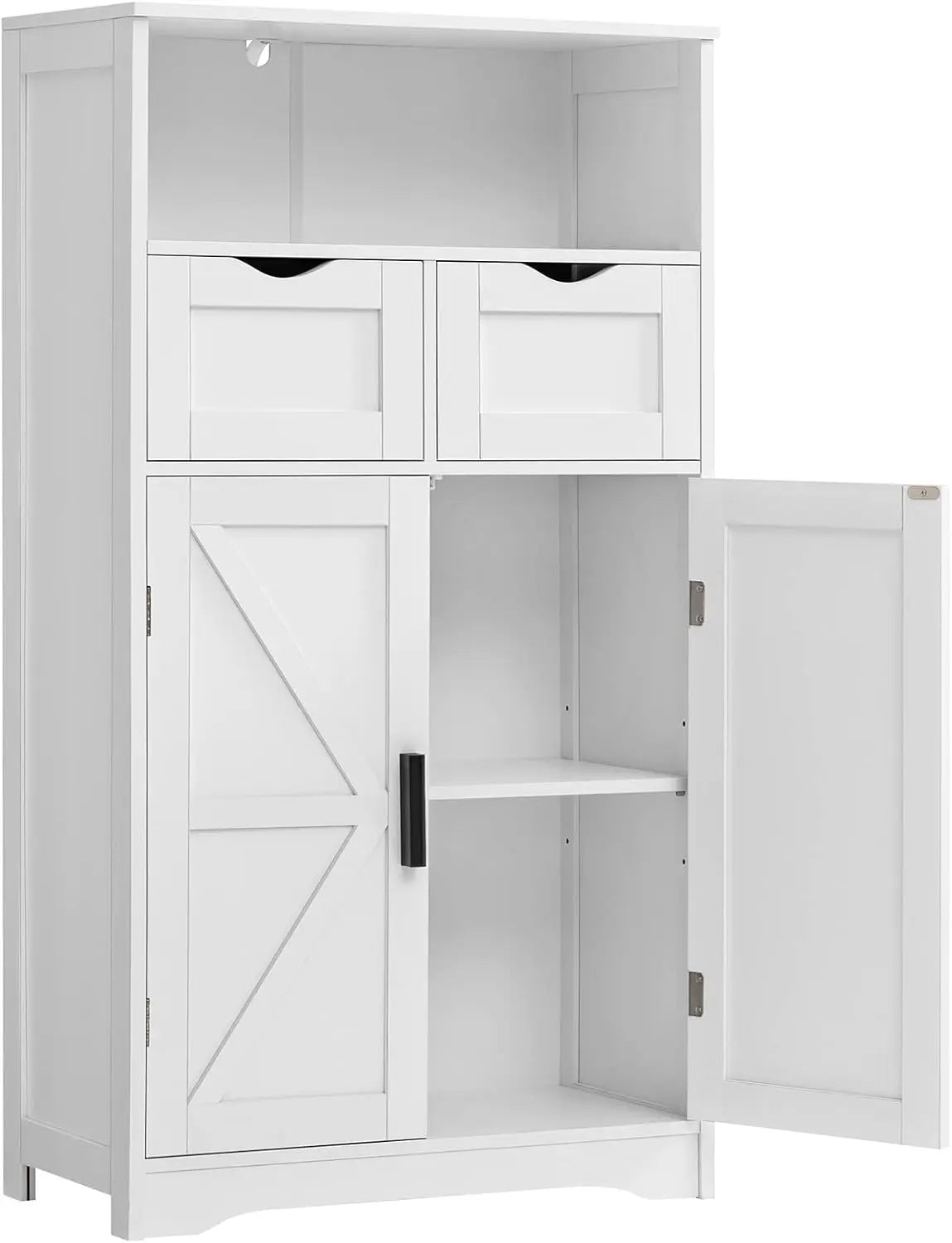 Floor Storage Cabinet with 2 Adjustable Drawers &