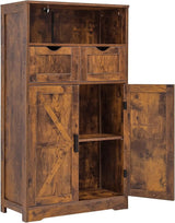 Floor Storage Cabinet with 2 Adjustable Drawers &