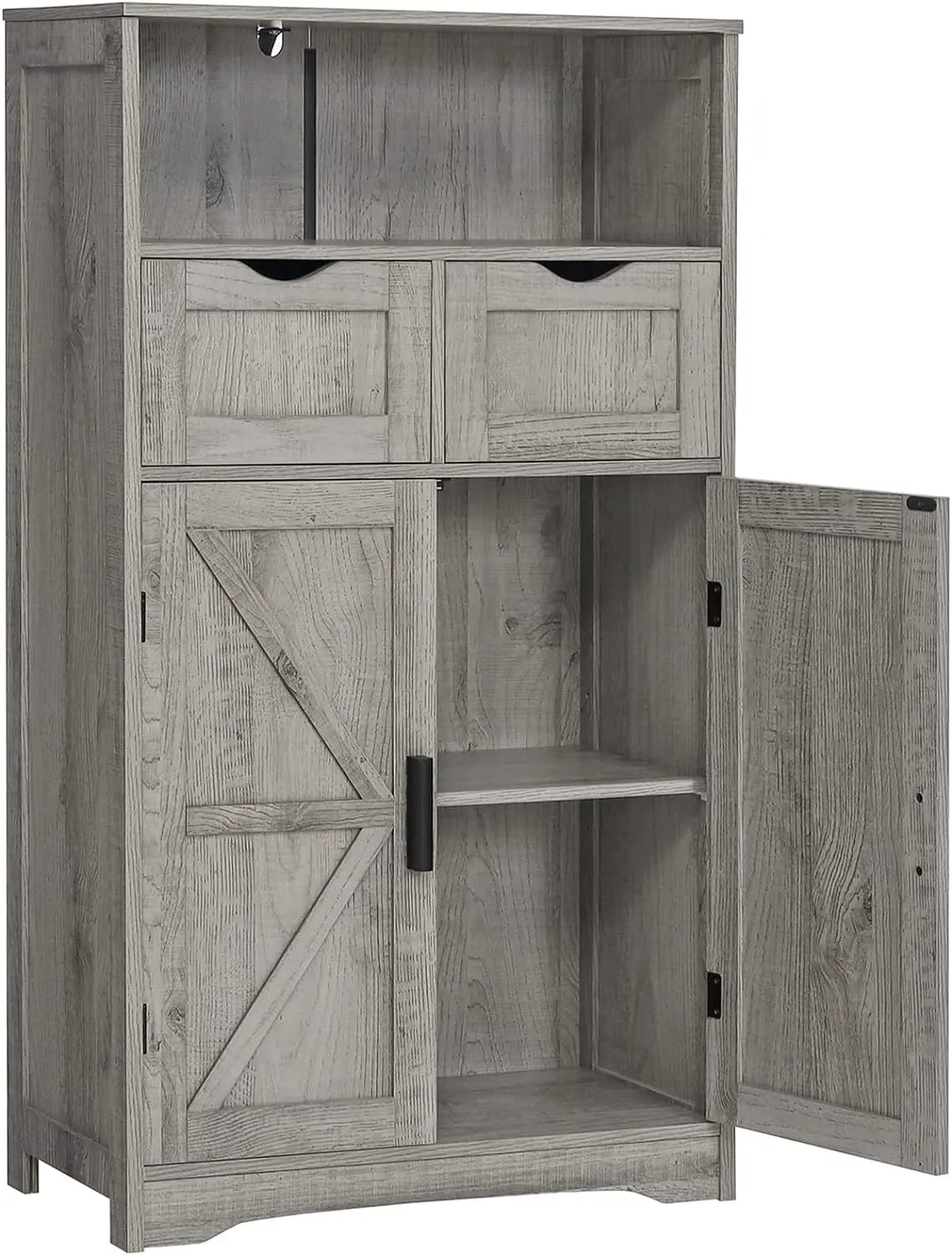 Floor Storage Cabinet with 2 Adjustable Drawers &