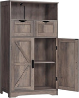 Floor Storage Cabinet with 2 Adjustable Drawers &