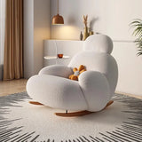Fluffy White Living Room Chair Modern Cute Floor