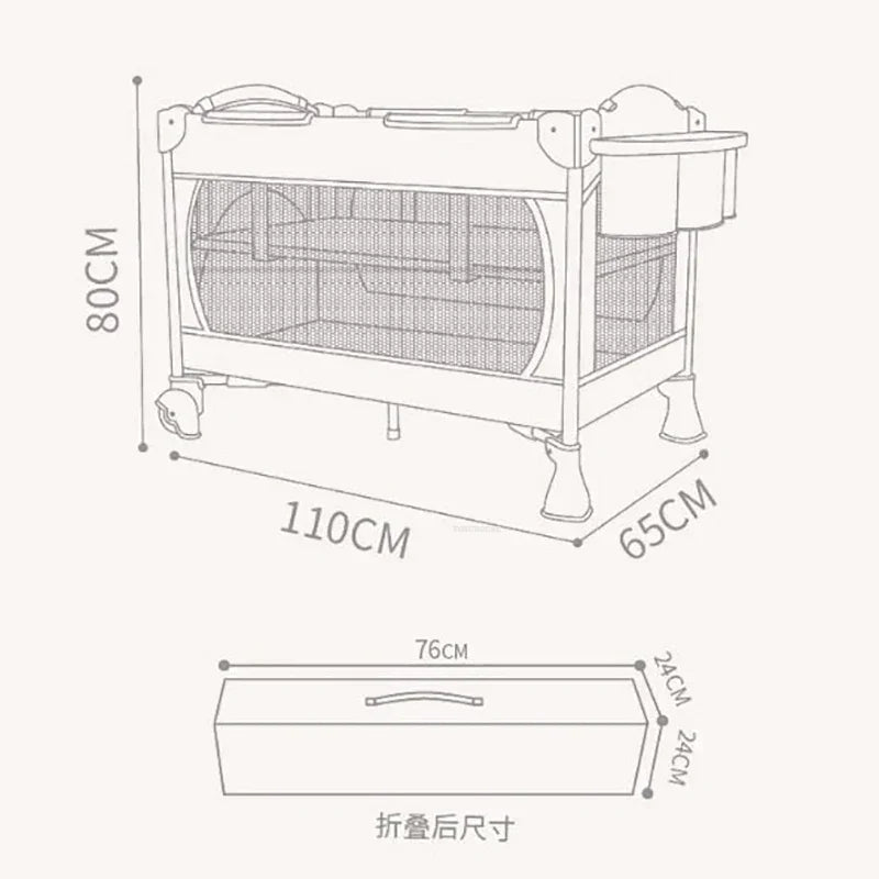 Foldable Baby Cradle Bed Multi-functional Children's Beds Portable